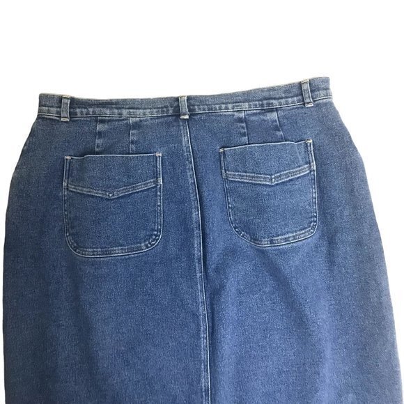Venezia Womens Plus Size 20 Long Blue 90s Jean Skirt Stretchy Y2k - Picture 6 of 8